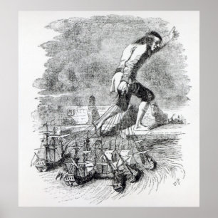 Affiches Gulliver a volé la flotte blefuscudienne