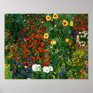 Affiches Gustav Klimt - Farm Garden with Sunflowers