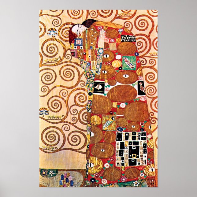 Affiches Gustav Klimt - Le Baiser - Peinture d'art fin (Devant)