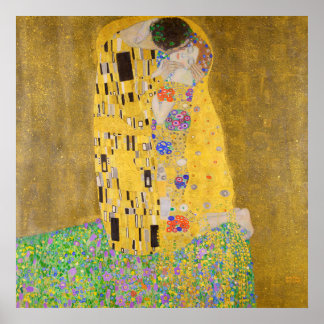 Affiches Gustav Klimt Le Baiser Restauré Couleur Vibrante