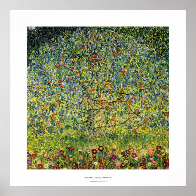 Affiches Gustav Klimt peinture art nouveau L'arbre Apple (Devant)
