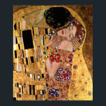 Affiches Gustav Klimt : The Kiss<br><div class="desc">Une belle affiche classique représentant un couple romantique partageant un baiser,  peinte par le peintre symboliste autrichien Gustav Klimt.</div>