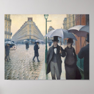 Affiches Gustave Caillebotte - Paris, un jour de pluie