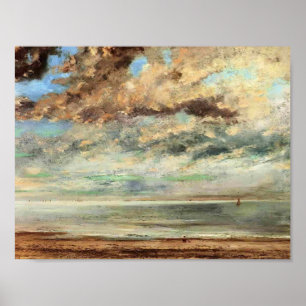 Affiches Gustave Courbet - La Plage, Coucher De Soleil
