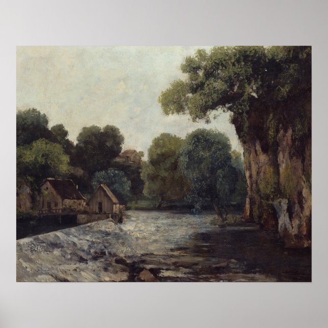 Affiches Gustave Courbet - Le Weir au Mill (Devant)