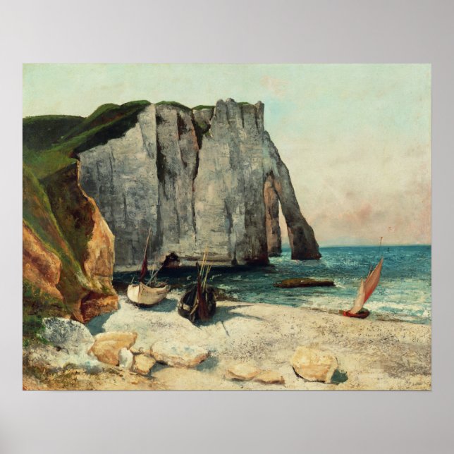 Affiches Gustave Courbet | Les falaises d'Etretat, le port (Devant)