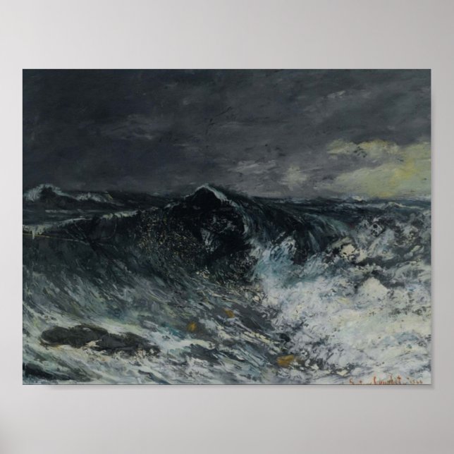 Affiches Gustave Courbet- The Wave (Devant)