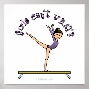 Affiches Gymnaste féminine légère sur le poutre de balance