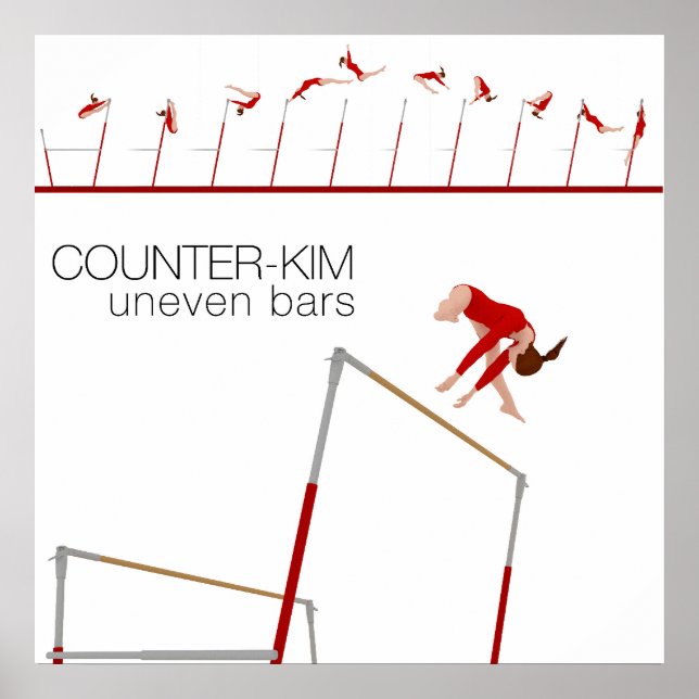 Affiches Gymnastique - Compétence inégale en Barre (Devant)