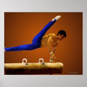 Affiches Gymnastique de pratique de jeune homme sur le