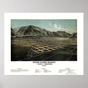Affiches Hailey - rivière en bois, carte panoramique