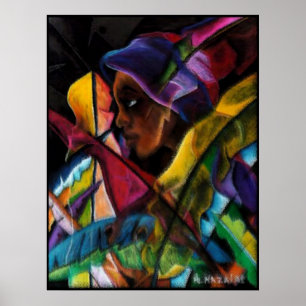 Affiches Haitienne en Vitraux III - en verre d'eau