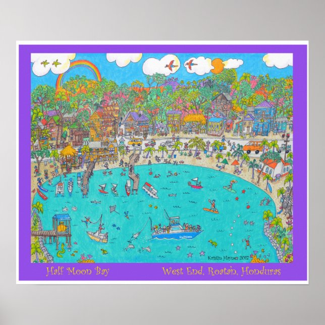 Affiches Half Moon Bay, Roatan (Devant)