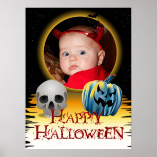 Affiches Halloween Cadre photo Crâne et Jack o' Lantern