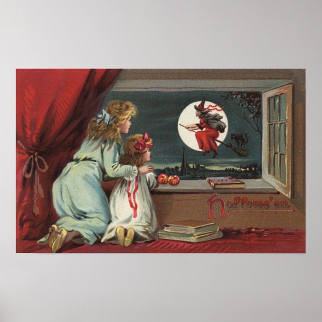 Affiches Halloween GreetingWitch from the Window (Devant)