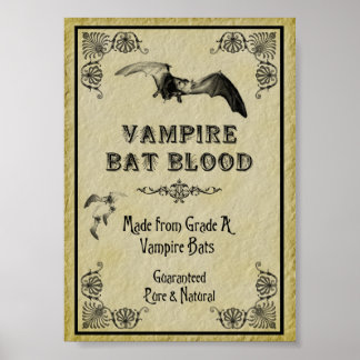 Affiches Halloween Vampire Bat Blood Imprimer