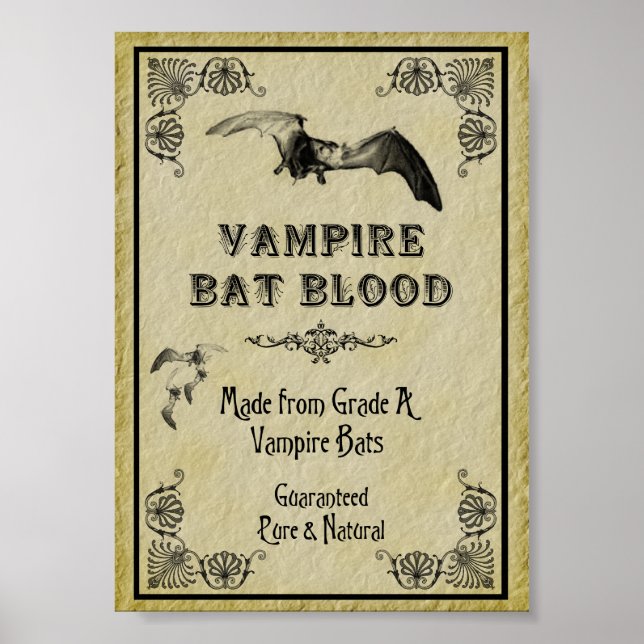 Affiches Halloween Vampire Bat Blood Imprimer (Devant)