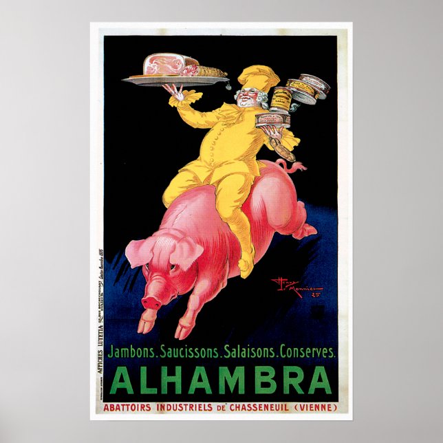 Affiches Ham Alhambra Nourriture Vintage et Art (Devant)