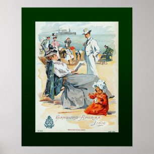 Affiches Hambourg-Amerika Lines~SS Victoria Luise~Children~