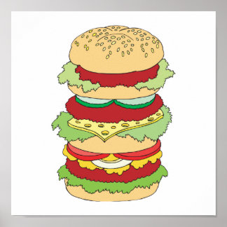 Affiches hamburger triple pont