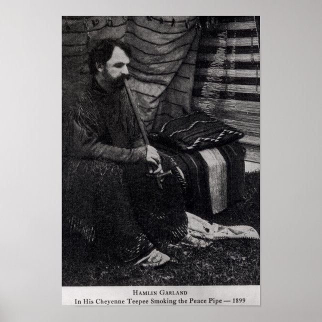 Affiches Hamlin Garland dans son Cheyenne Teepee Smoking (Devant)