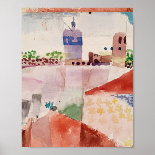 Affiches Hammamet with Its Mosque : Paul Klee 1914