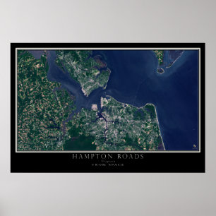 Affiches Hampton Roads Virginia De L'Espace Carte Satellite