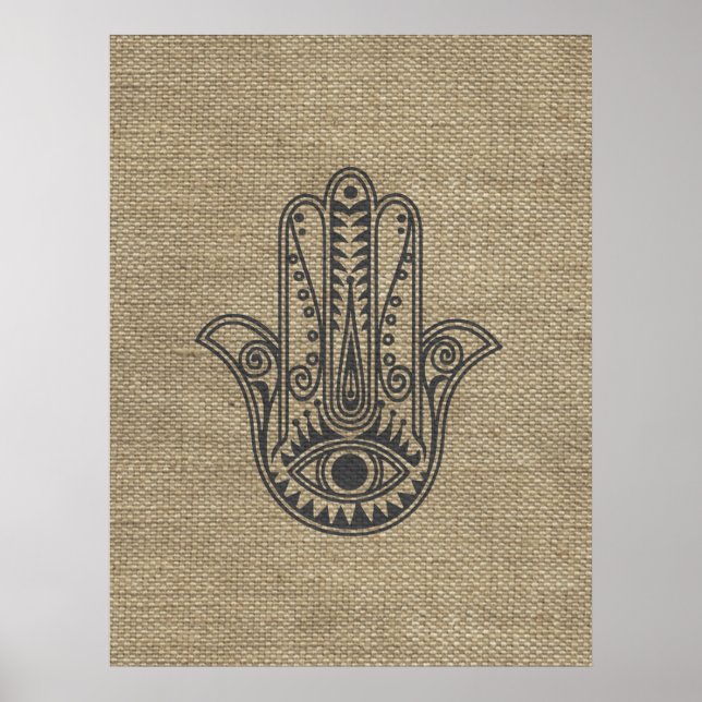 Affiches HAMSA Main de Fatima symbole amulet (Devant)