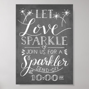 Affiches Hand Lettered Let Love Sparkle Sparkler Sendoff