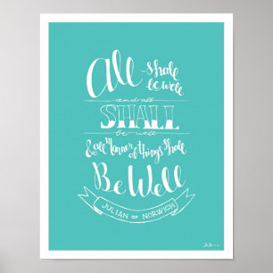 Affiches Handlettered "tout sera" - turquoise bonne
