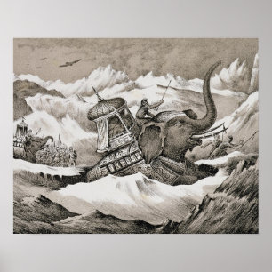 Affiches Hannibal (247-c.183 avant JC) et ses éléphants de 