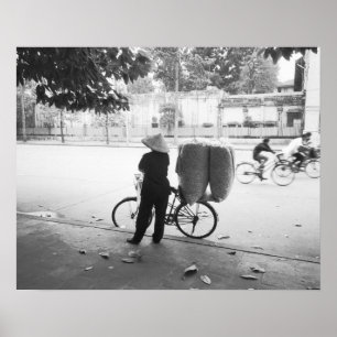 Affiches Hanoi Viêt Nam, femme livreuse à bicyclette (NR)