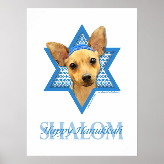 Affiches Hanoukka Star of David - Chihuahua (Devant)