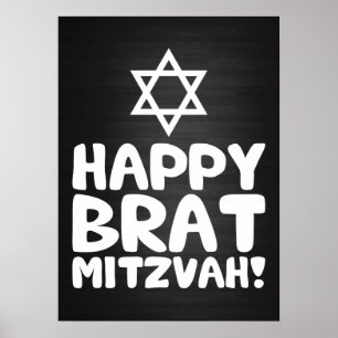 Affiches Happy Brat Mitzvah (Bar / Bat mitzvah)