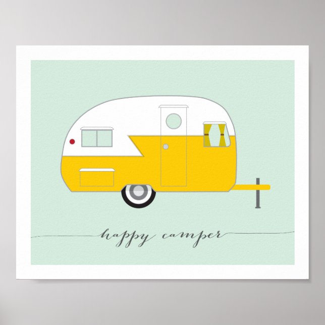 Affiches Happy Camper art print 8 x 10 (Devant)