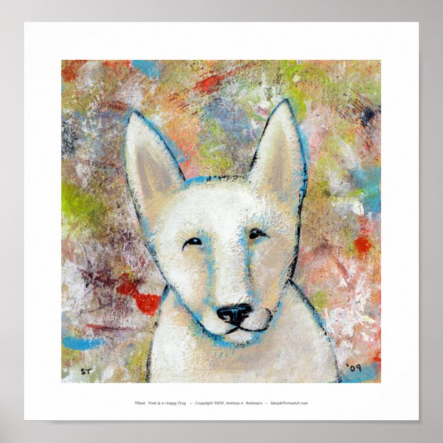 Affiches Happy dog art peinture - Fred fun shepherd (Devant)