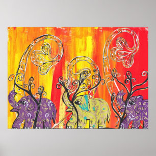 Affiches Happy Elephant Parade Print