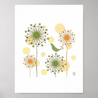 Affiches Happy Green Bird Imprimer 7x7