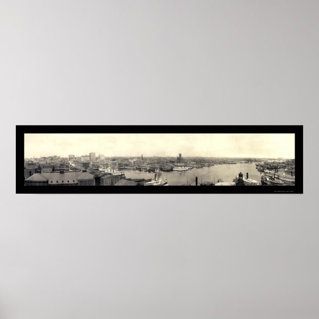 Affiches Harbor of Baltimore MD Photo 1905 (Devant)