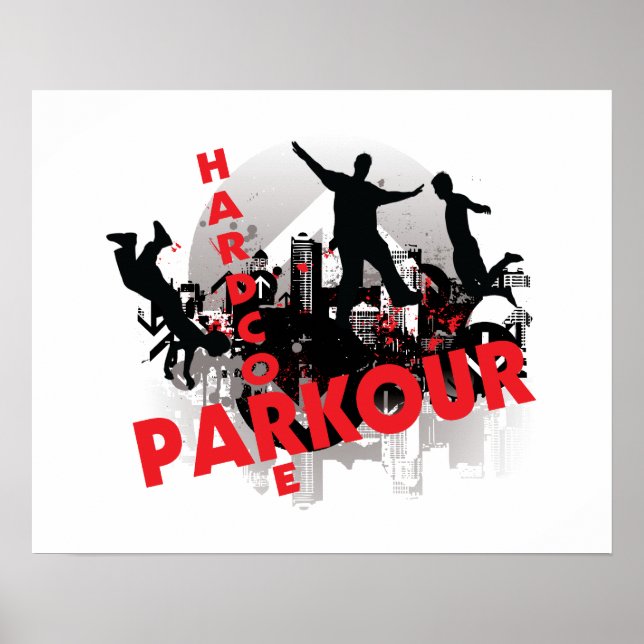 Affiches Hardcore Parkour Grunge City (Devant)