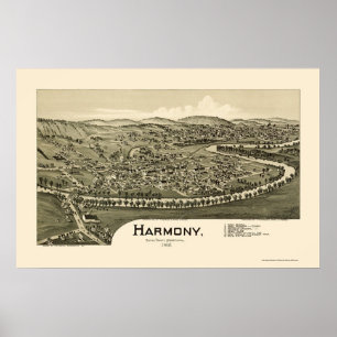 Affiches Harmony, PA Carte panoramique - 1901