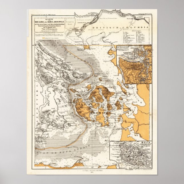 Affiches Haro Straiit Île de Vancouver Petermann 1873 (Devant)