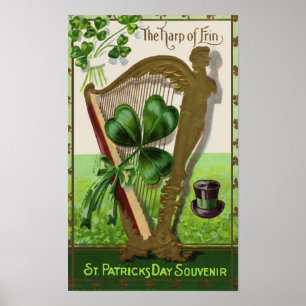 Affiches Harpe d'Erin Vintage St. Patrick's Day