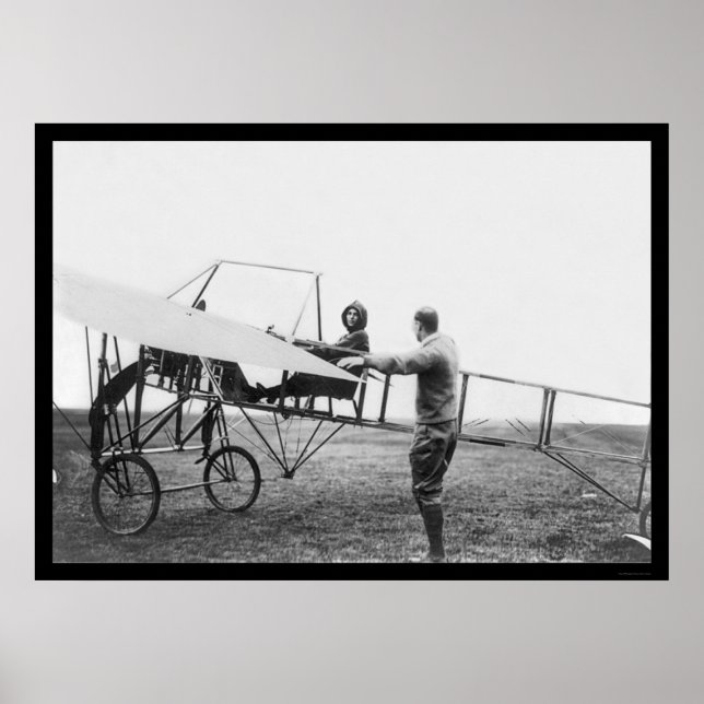 Affiches Harriet Quimby dans son avion 1911 (Devant)