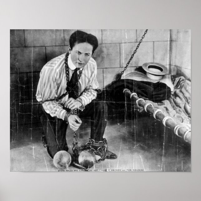 Affiches Harry Houdini About to Escape from Prison (Devant)