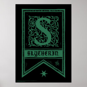 Affiches Harry Potter   Bannière Monogramme Slytherin