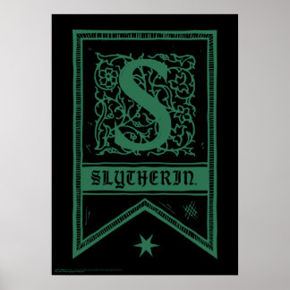 Affiches Harry Potter | Bannière Monogramme Slytherin