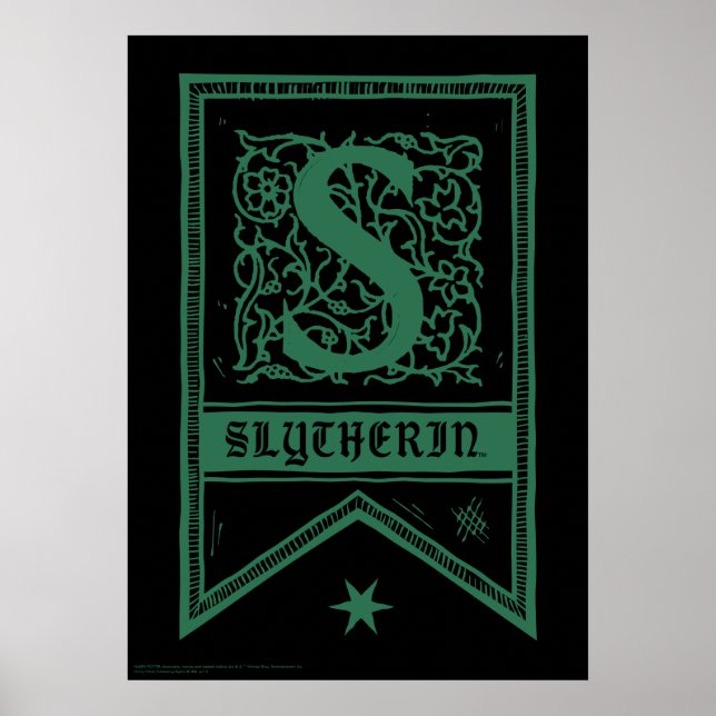 Affiches Harry Potter | Bannière Monogramme Slytherin (Devant)