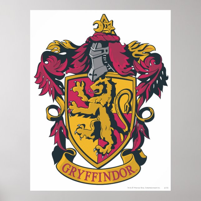 Affiches Harry Potter | Blason de Gryffondor Or et Rouge (Devant)