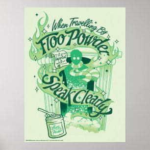 Affiches Harry Potter Poudre de cheminée Typographie Grap